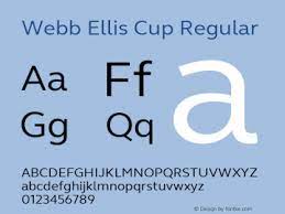 Пример шрифта Webb Ellis Cup 2019 Regular